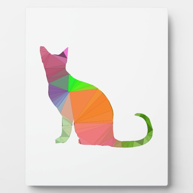 Low Poly Cat Silhouette Plaque (Front)