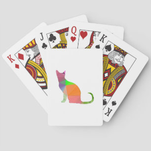 Low Poly Cat Silhouette Playing Cards