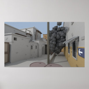 Low Poly CSGO Map Dust 2 Smoke Poster