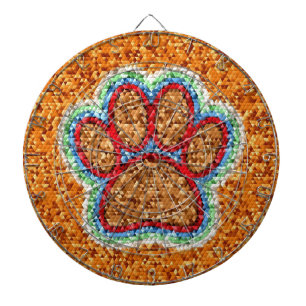 Low Poly Dog Paw Art Dartboard