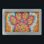 Low Poly Dog Paw Art Rectangular Belt Buckle<br><div class="desc">A colourful image of a dog paw print with low poly effect.
Original design with geometric art.</div>