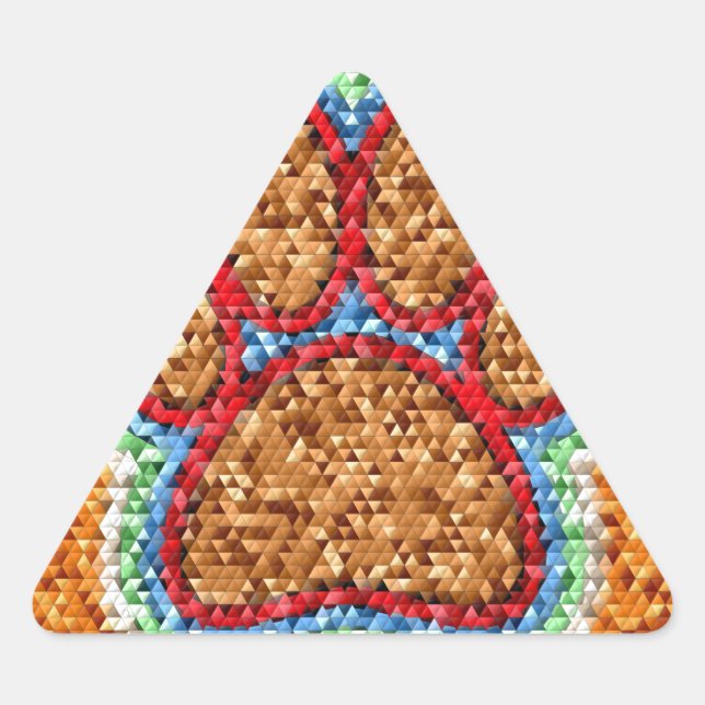 Low Poly Dog Paw Art Triangle Sticker (Front)