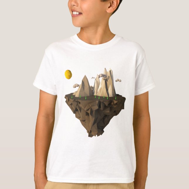 low poly floating island 3d render T-Shirt (Front)