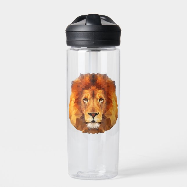 Low Poly Lion Face-65764 Water Bottle (Front)