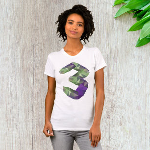 Low Poly Number 3 Geometric Gradient T-Shirt
