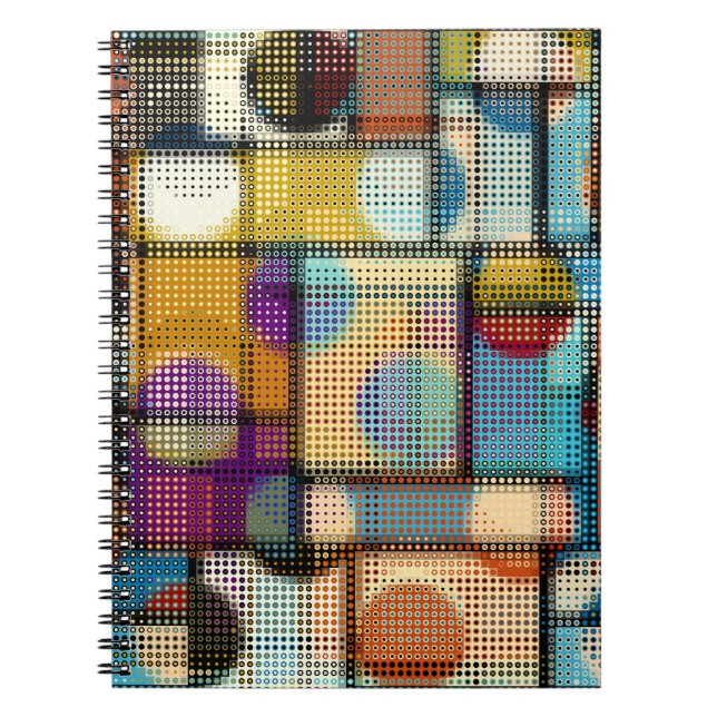 Low poly pixel art, geometric pattern. notebook (Front)