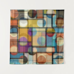 Low poly pixel art, geometric pattern. tapestry