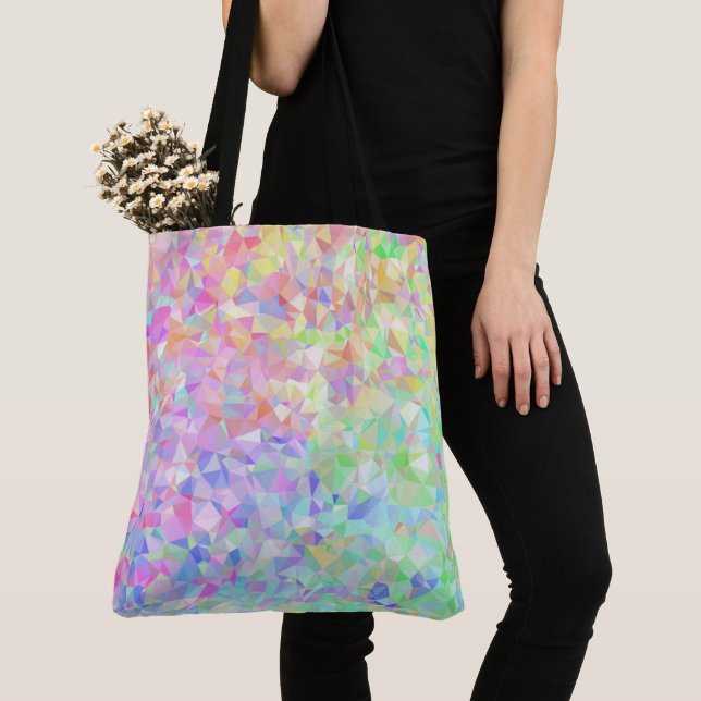 Low Poly Rainbow Tote Bag (Close Up)