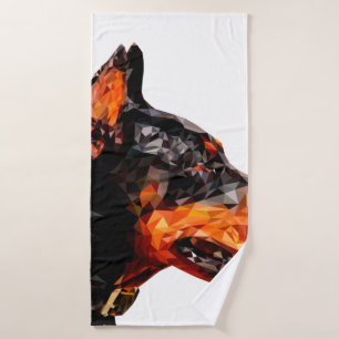 Low poly triangle abstract design bath towel