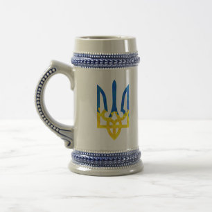 Low polygonal Ukrainian trident Beer Stein