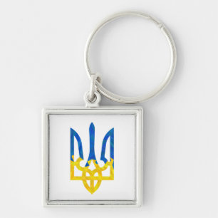 Low polygonal Ukrainian trident Keychain