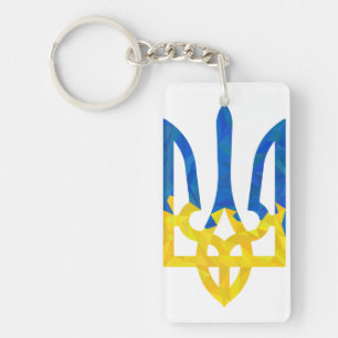 Low polygonal Ukrainian trident Keychain