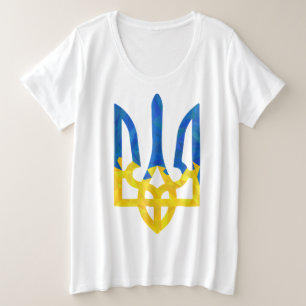 Low polygonal Ukrainian trident Plus Size T-Shirt