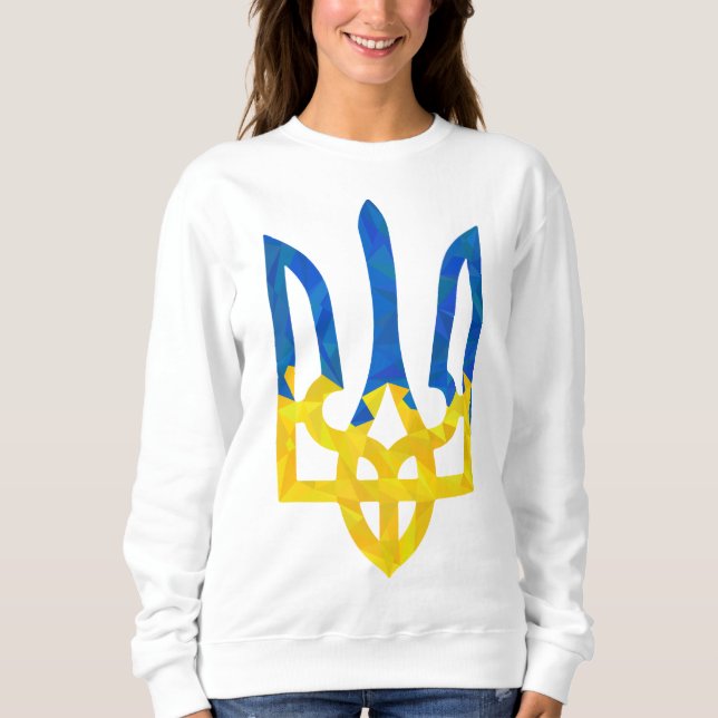Low polygonal Ukrainian trident Sweatshirt (Front)