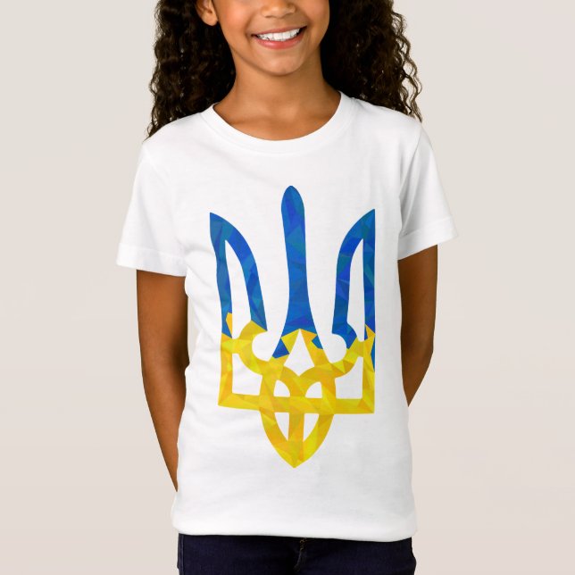 Low polygonal Ukrainian trident T-Shirt (Front)