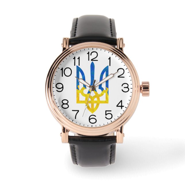 Low polygonal Ukrainian trident Watch (Front)