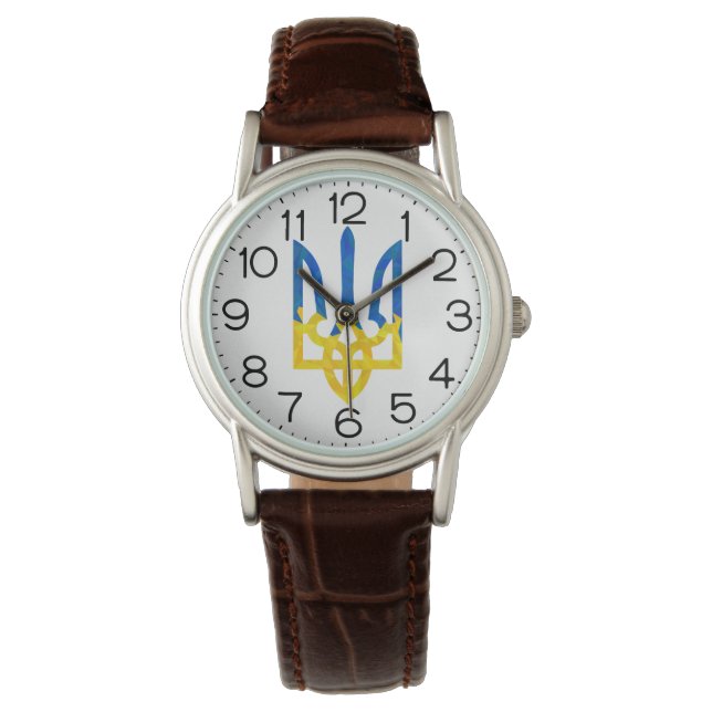 Low polygonal Ukrainian trident Watch (Front)