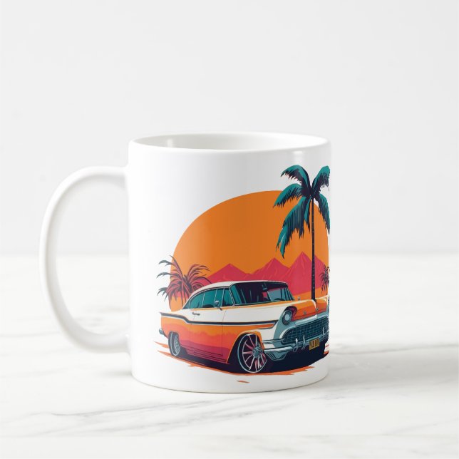 Low Rider Southern California Cruz Style Colourful Coffee Mug (Left)