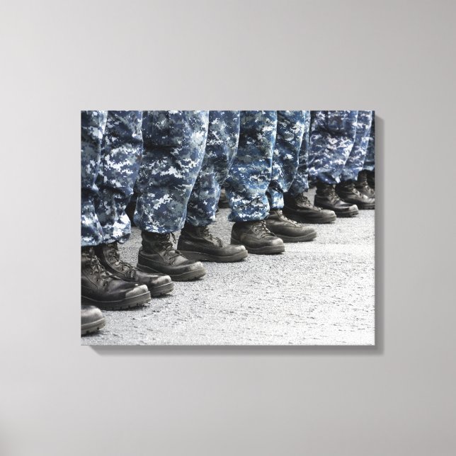 Low section view of sailors canvas print (Front)
