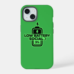 Low Social Battery 3% Relatable Introvert Humor iPhone 15 Case