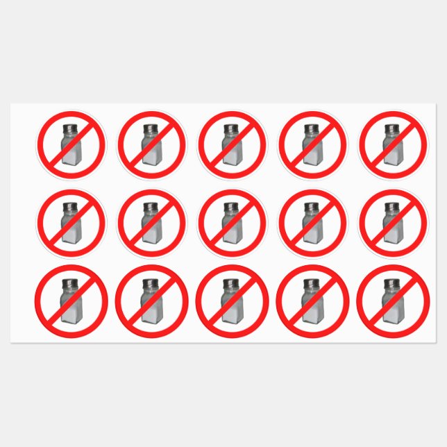 Low sodium or no salt stickers (Sheet)