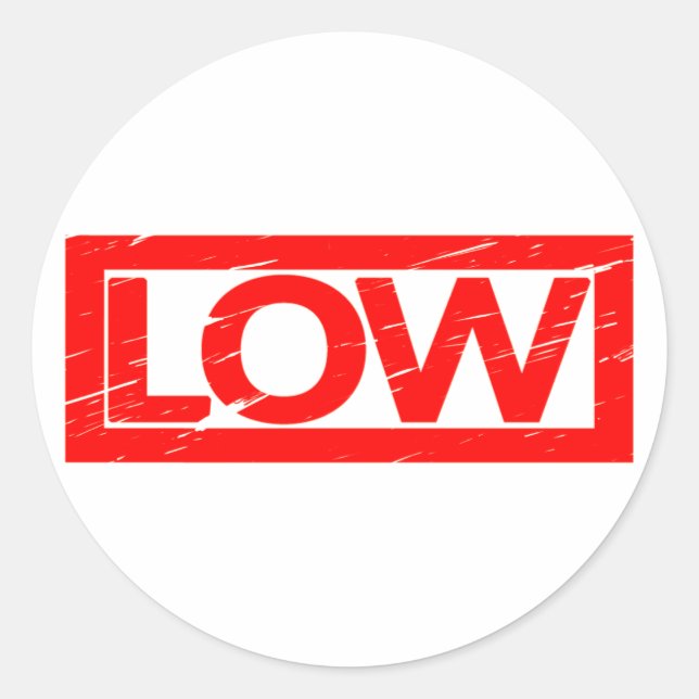 Low Stamp Classic Round Sticker (Front)