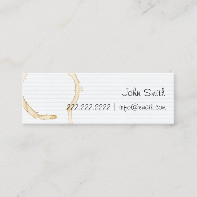 Low-Tech Coffee Stained Note Paper Profile card (Front)