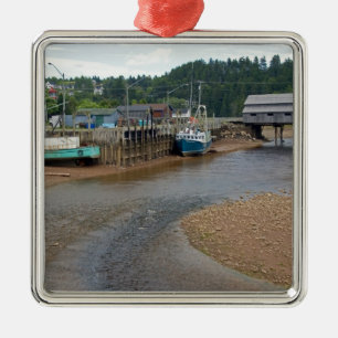 Low tide at the Bay of Fundy at St. Martins, New Metal Tree Decoration