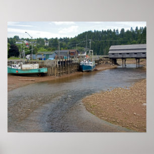 Low tide at the Bay of Fundy at St. Martins, New Poster