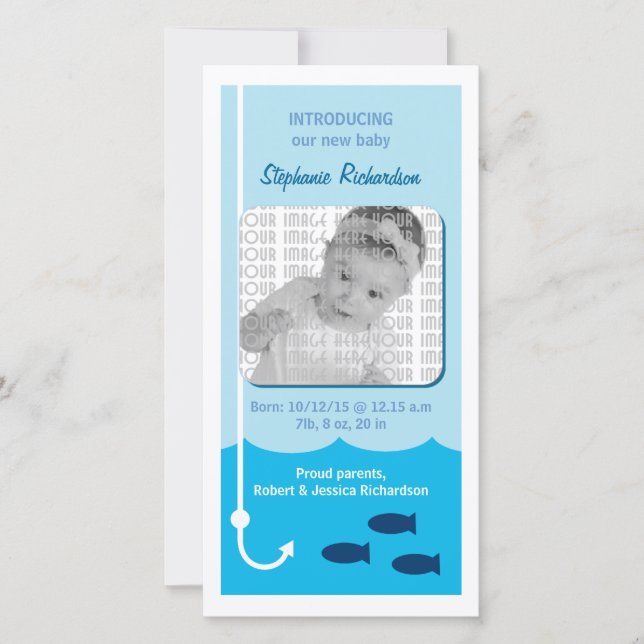 Low Tide Fishing Baby Announcement (Front)