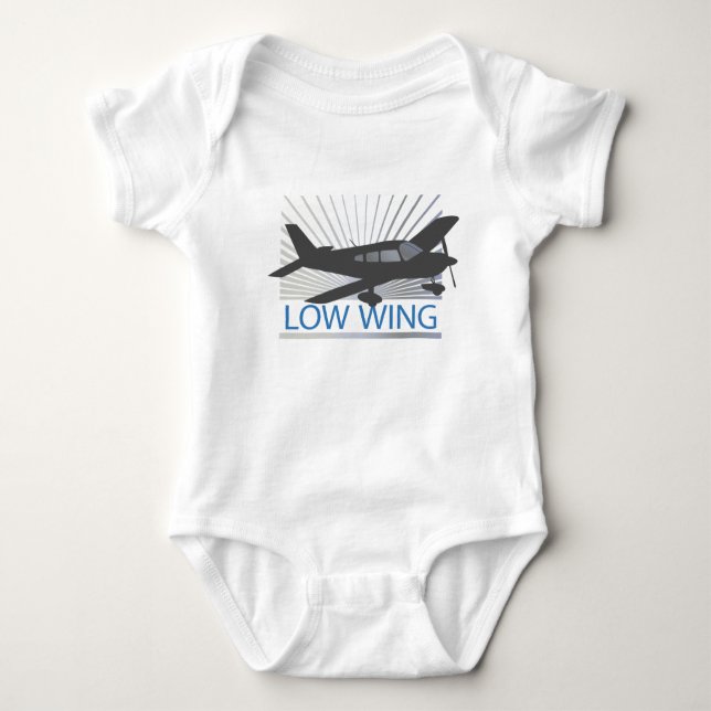 Low Wing Aeroplane Baby Bodysuit (Front)
