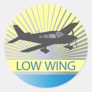 Low Wing Aeroplane Classic Round Sticker