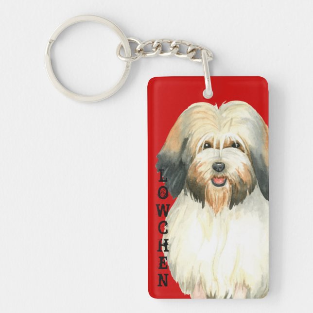 Lowchen Colour Block Key Ring (Front)