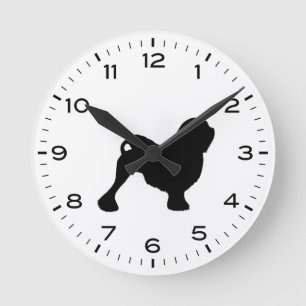 Lowchen Dog Breed Silhouette Round Clock