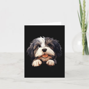 Lowchen Dog Mum Dad Peeking Puppy Card