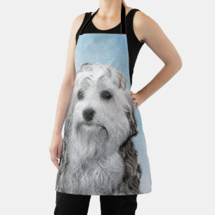Lowchen Painting - Cute Original Dog Art Apron