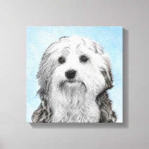 Lowchen Painting - Cute Original Dog Art Canvas Print