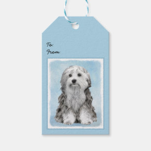 Lowchen Painting - Cute Original Dog Art Gift Tags