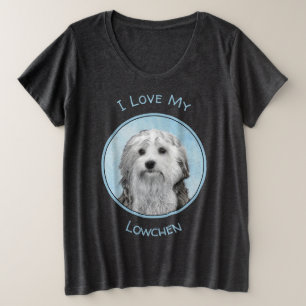 Lowchen Painting - Cute Original Dog Art Plus Size T-Shirt