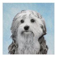 Lowchen Painting - Cute Original Dog Art