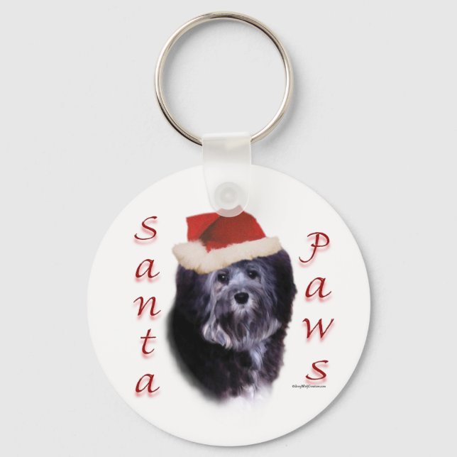 Lowchen Santa Paws Key Ring (Front)