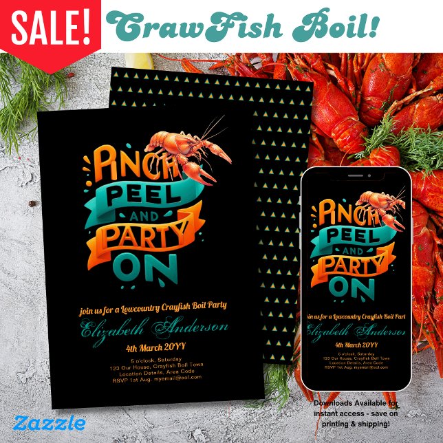 Lowcountry Boil Crawfish Party Invitation (Creator Uploaded)