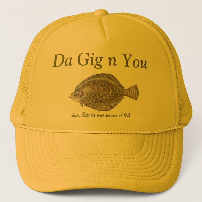 Lowcountry Flounder Gigging Trucker Hat (Front)