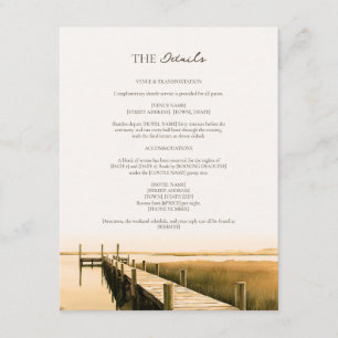 Lowcountry Marsh Dock Creek Coast Wedding Details Enclosure Card