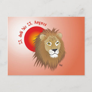 Löwe Sternzeichen Postkarte Postcard