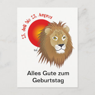 Löwe Sternzeichen Postkarte Postcard