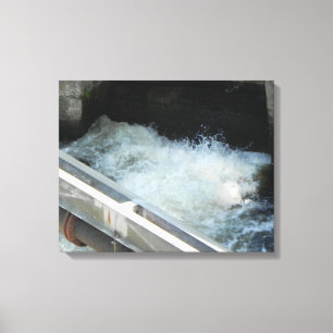 LOWELL CANAL SYSTEM WATER POWER WRAPPED CANVAS PRINT