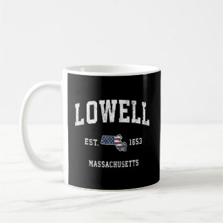 Lowell Massachusetts Ma American Flag Sports Coffee Mug