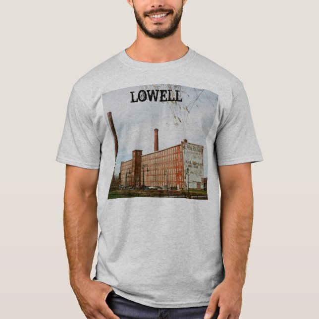 Lowell Massachusetts Mill Building T-Shirt (Front)