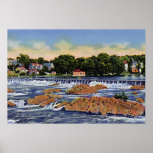 Lowell Massachusetts Pawtucketville Dam and Falls Poster